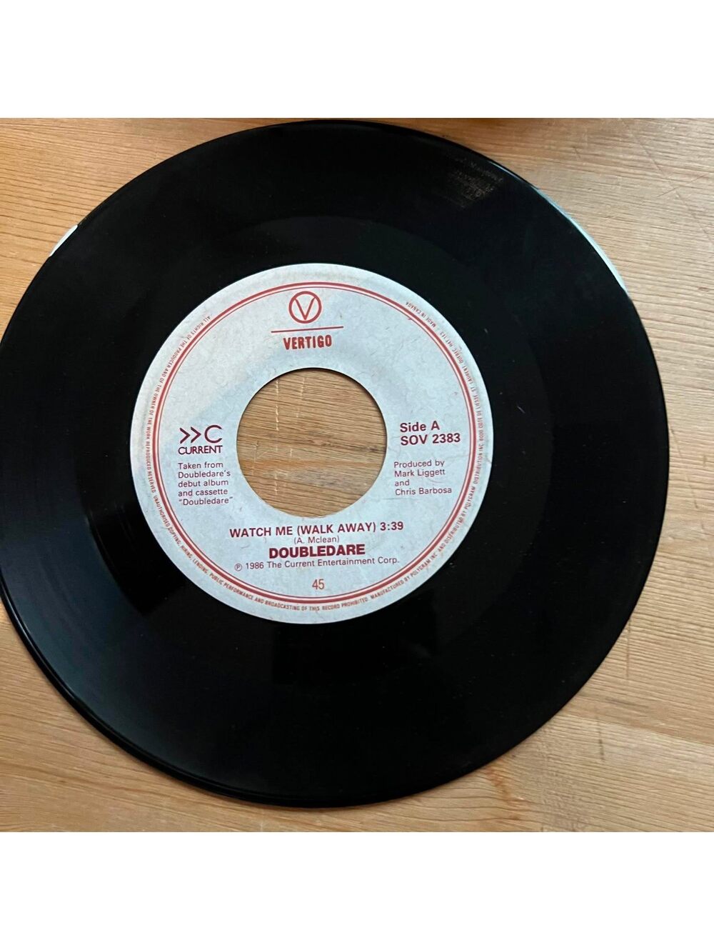 Doubledare - Watch Me(Walk Away)/First to Know 45rpm VG+ R05